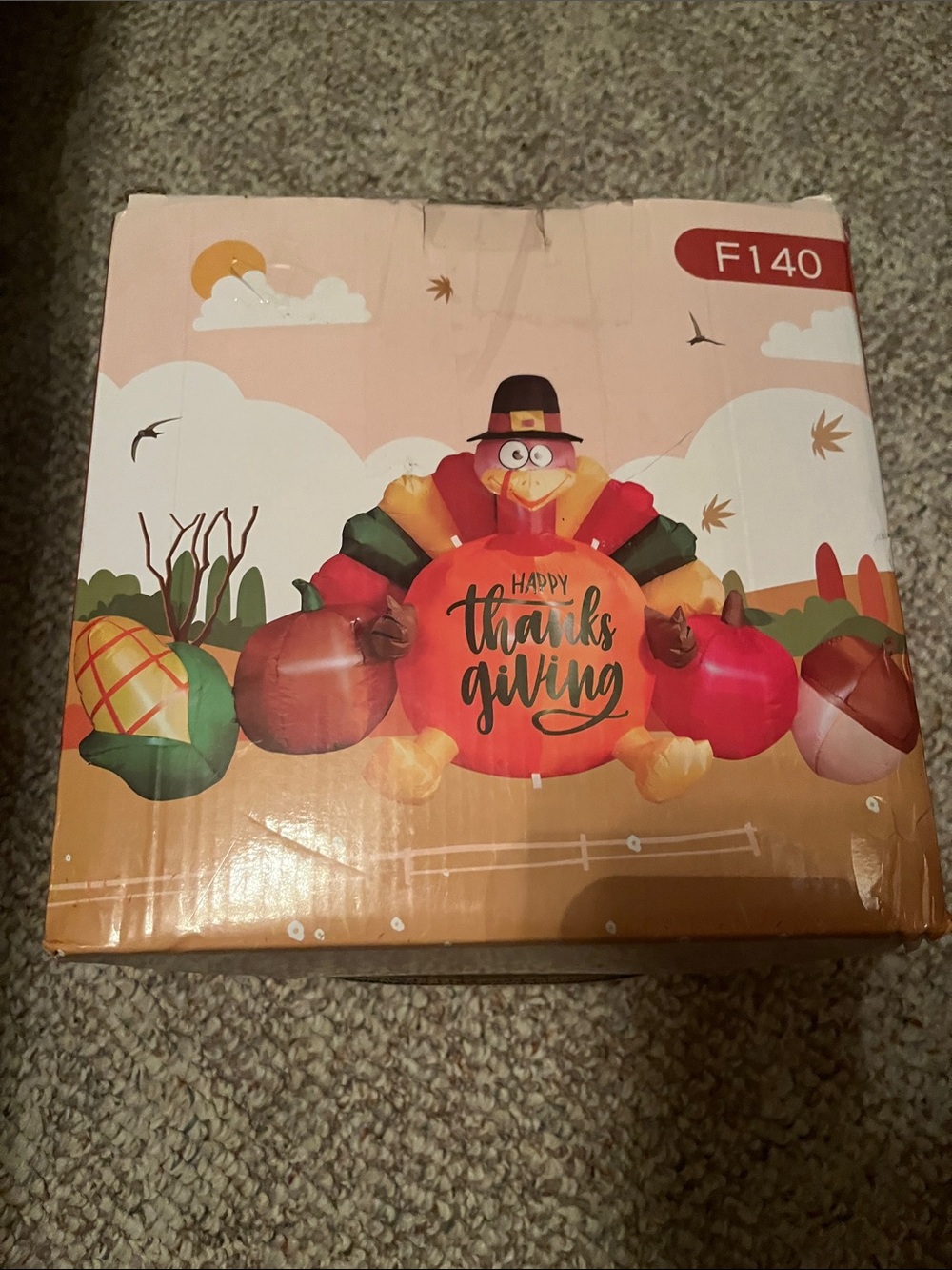 Happy Thanksgiving Inflatable Turkey Yard Decoration